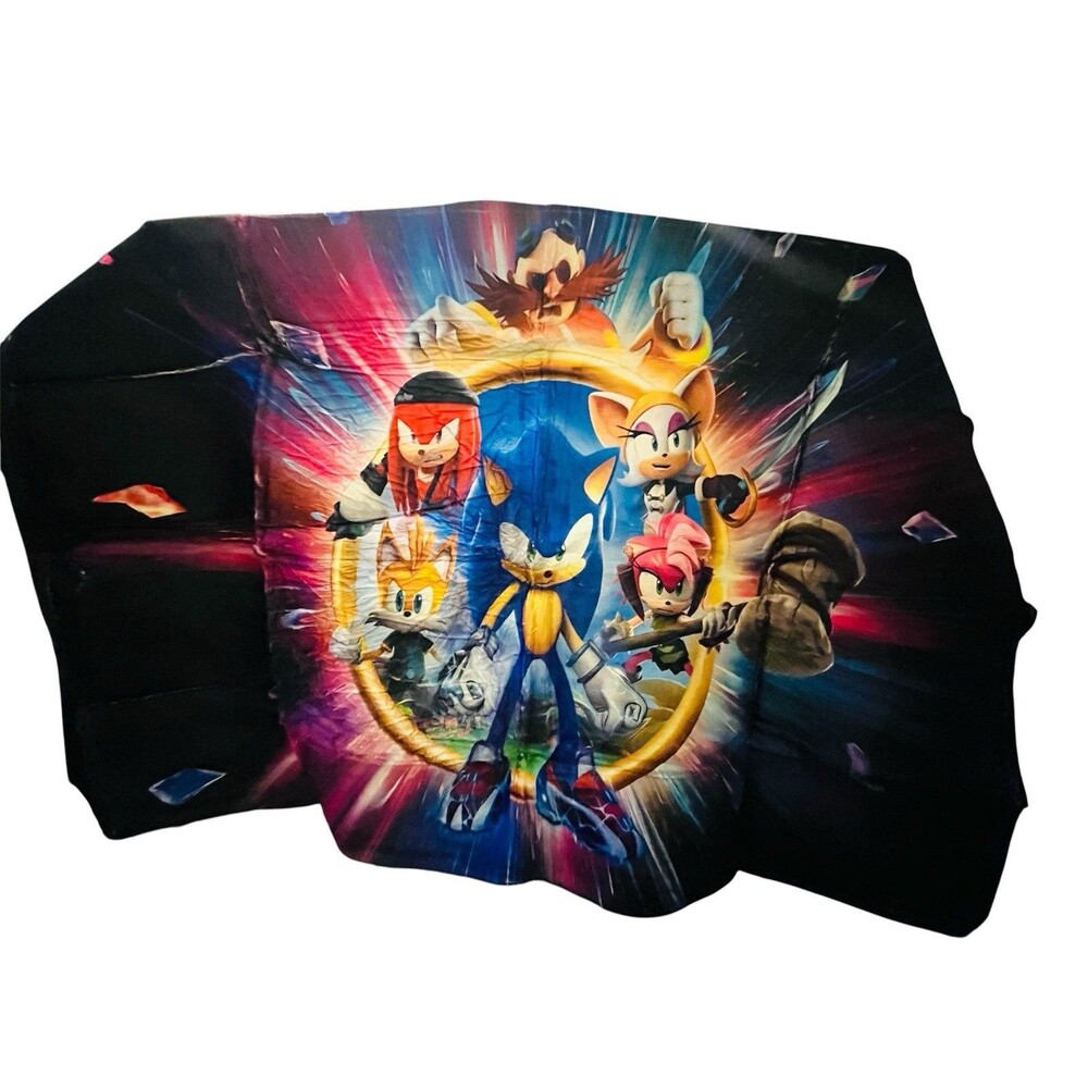 60” x 40” Sonic the Hedgehog Area Rug Gaming Room Kids Bedroom Carpet Mat